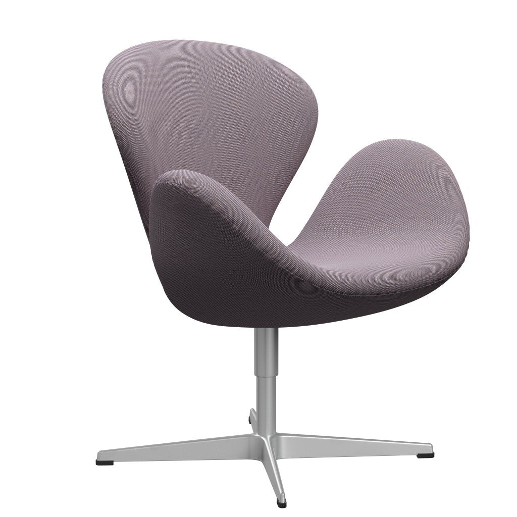 Fritz Hansen Swan Lounge Chair, Silver Grey/Steelcut Trio White/Violet