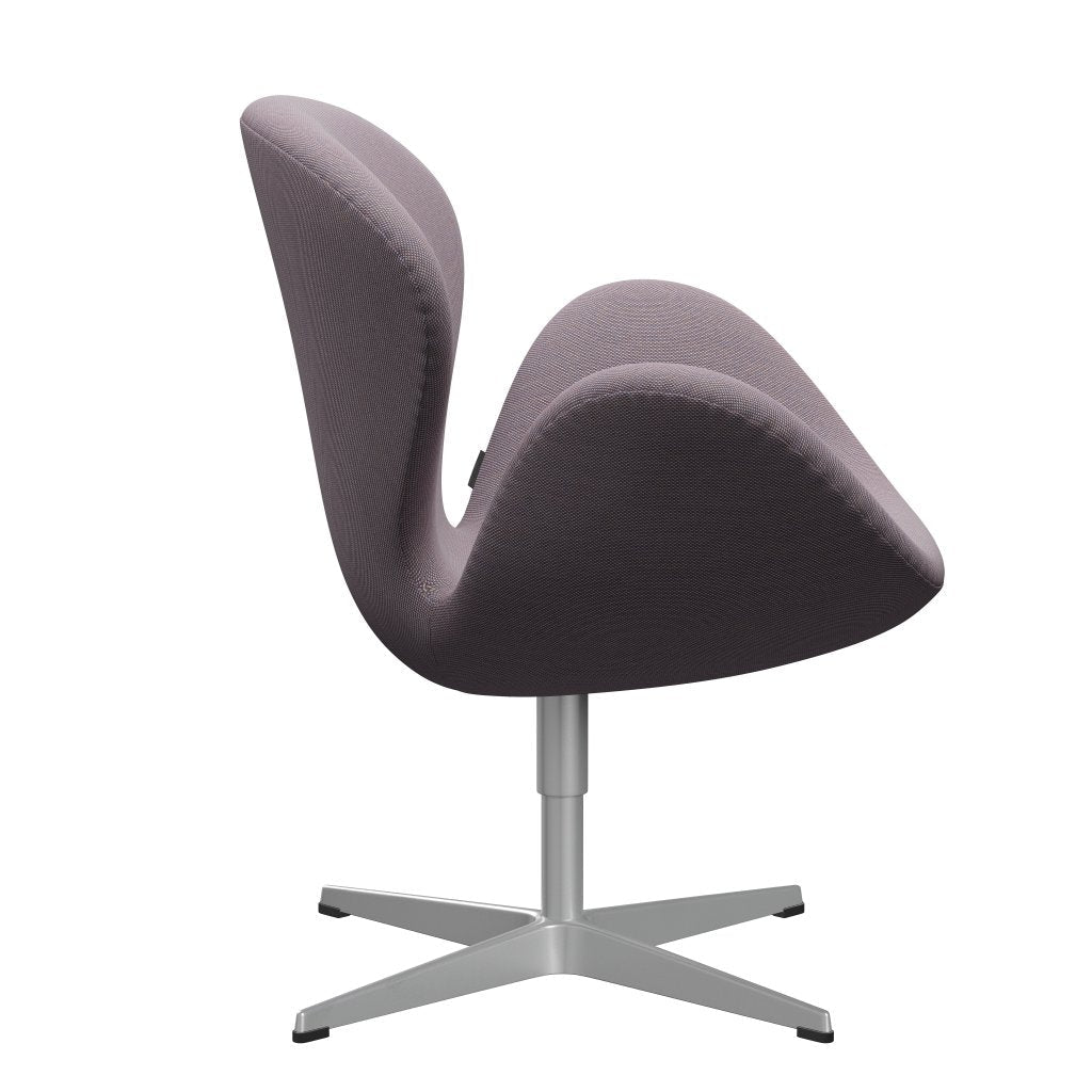 Fritz Hansen Swan Lounge Chair, Silver Grey/Steelcut Trio White/Violet