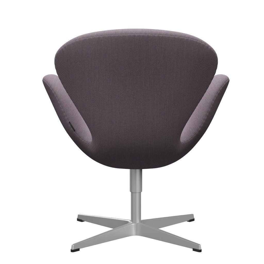 Fritz Hansen Swan Lounge Chair, Silver Grey/Steelcut Trio White/Violet