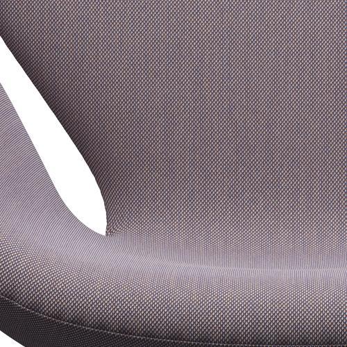 Fritz Hansen Swan Lounge Chair, Silver Grey/Steelcut Trio White/Violet