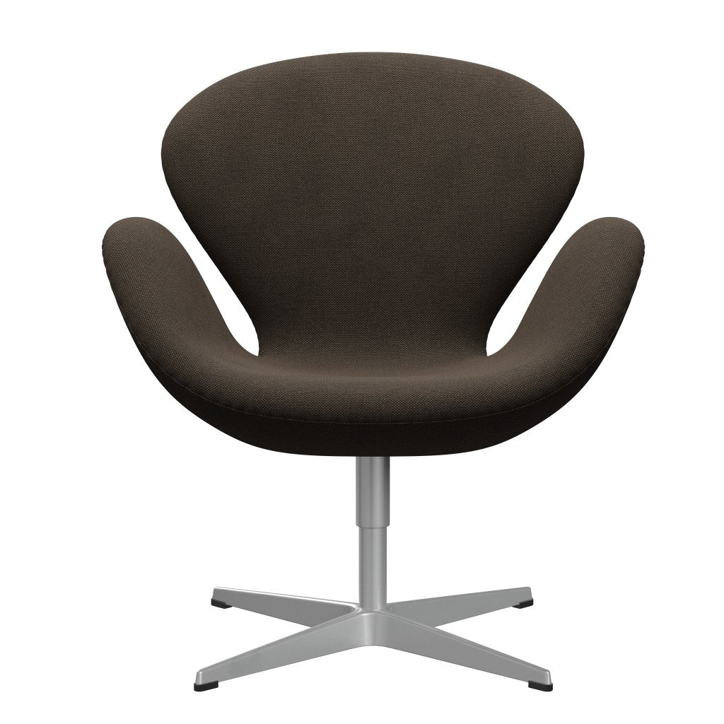 Fritz Hansen Swan Lounge Chair, Silver Grey/Sunniva čokoláda/černá