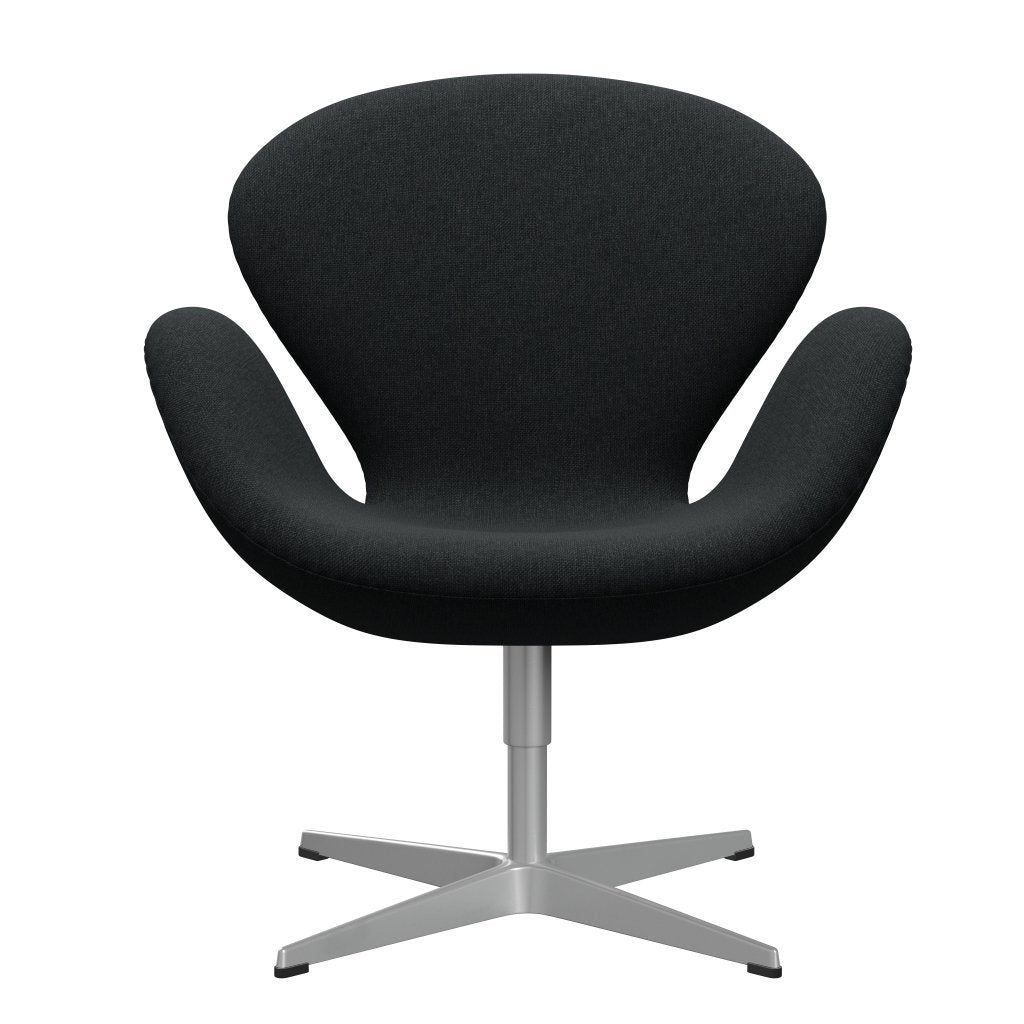 Fritz Hansen Swan Lounge Chair, Silver Grey/Sunniva Black/Dark Grey