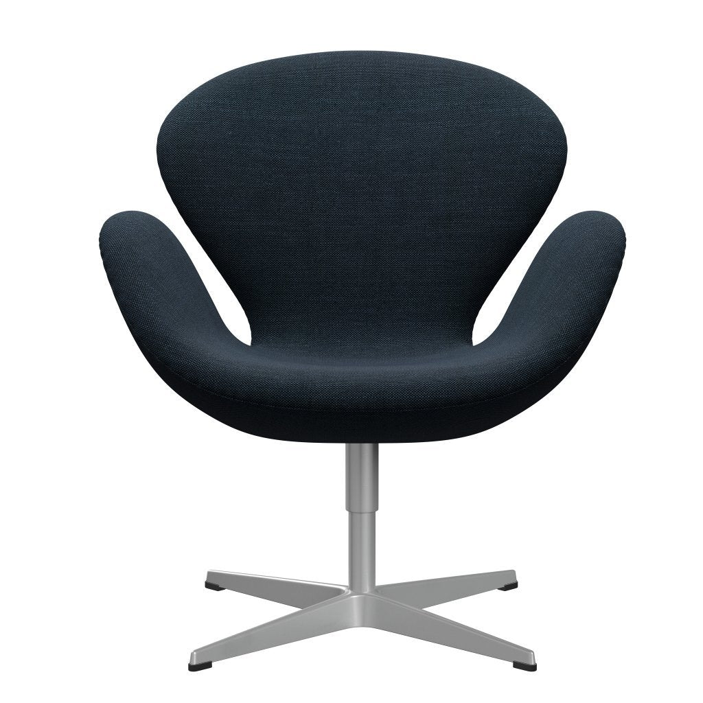 Fritz Hansen Swan Lounge Chair, Silver Grey/Sunniva Black/Navy