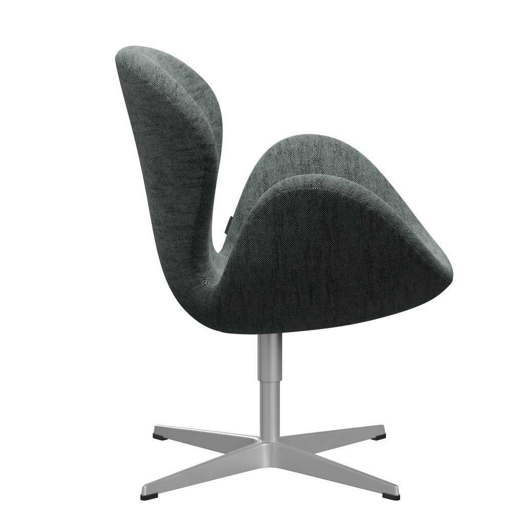 Fritz Hansen Swan Lounge Chair, Silver Grey/Sunniva Black/White