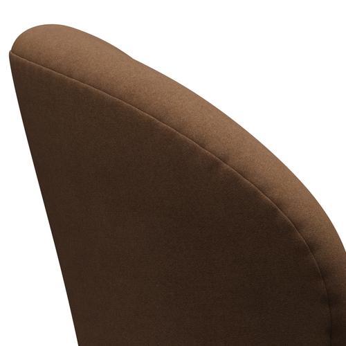 Fritz Hansen Swan Lounge Chair, teplá grafita/Divina světle hnědá