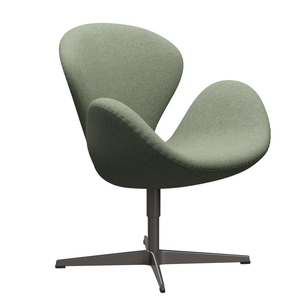 Fritz Hansen Swan Lounge Chair, Warm Graphite/Divina Melange Light Green