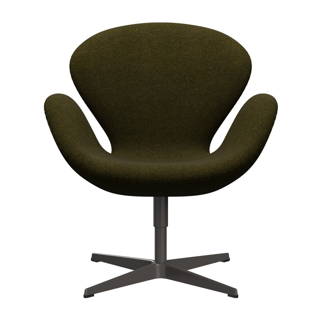 Fritz Hansen Swan Lounge Chair, Warm Graphite/Divina Melange Olive Dark