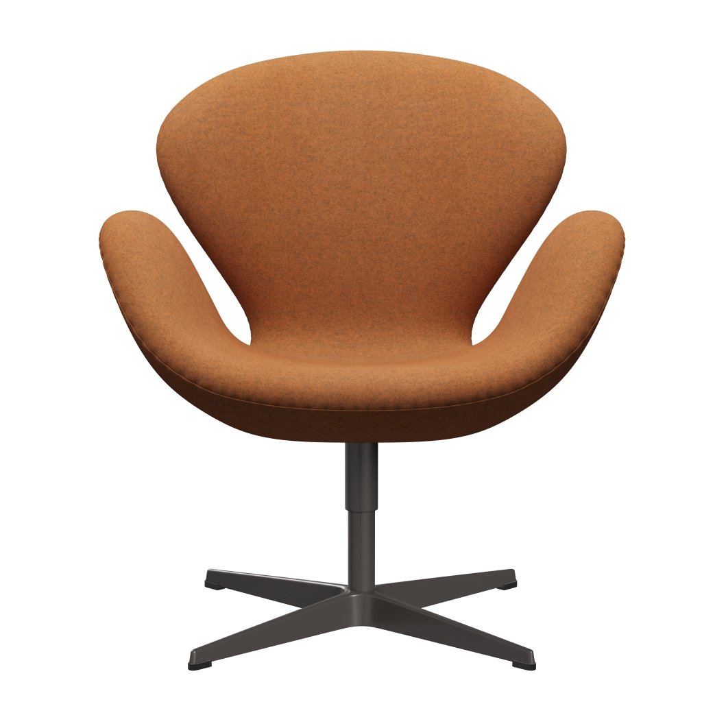 Fritz Hansen Swan Lounge Chair, teplý grafit/divina melange oranžové světlo