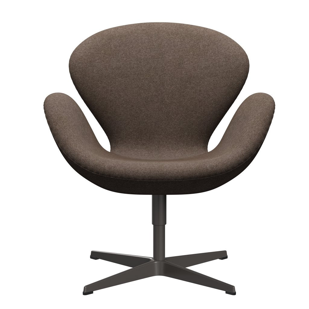 Fritz Hansen Swan Lounge Chair, Warm Graphite/Divina Melange Dusty Brown