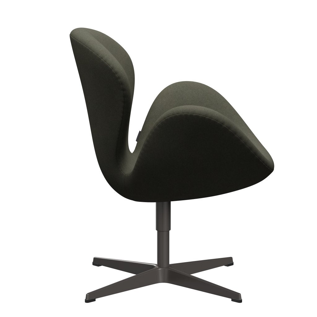 Fritz Hansen Swan Lounge Chair, Warm Graphite/Divina Vojenská zelená