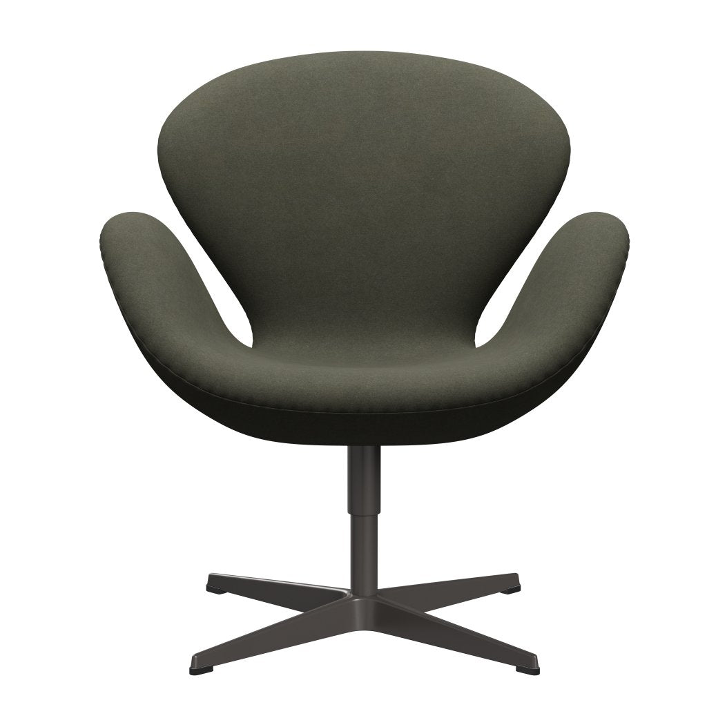 Fritz Hansen Swan Lounge Chair, Warm Graphite/Divina Vojenská zelená