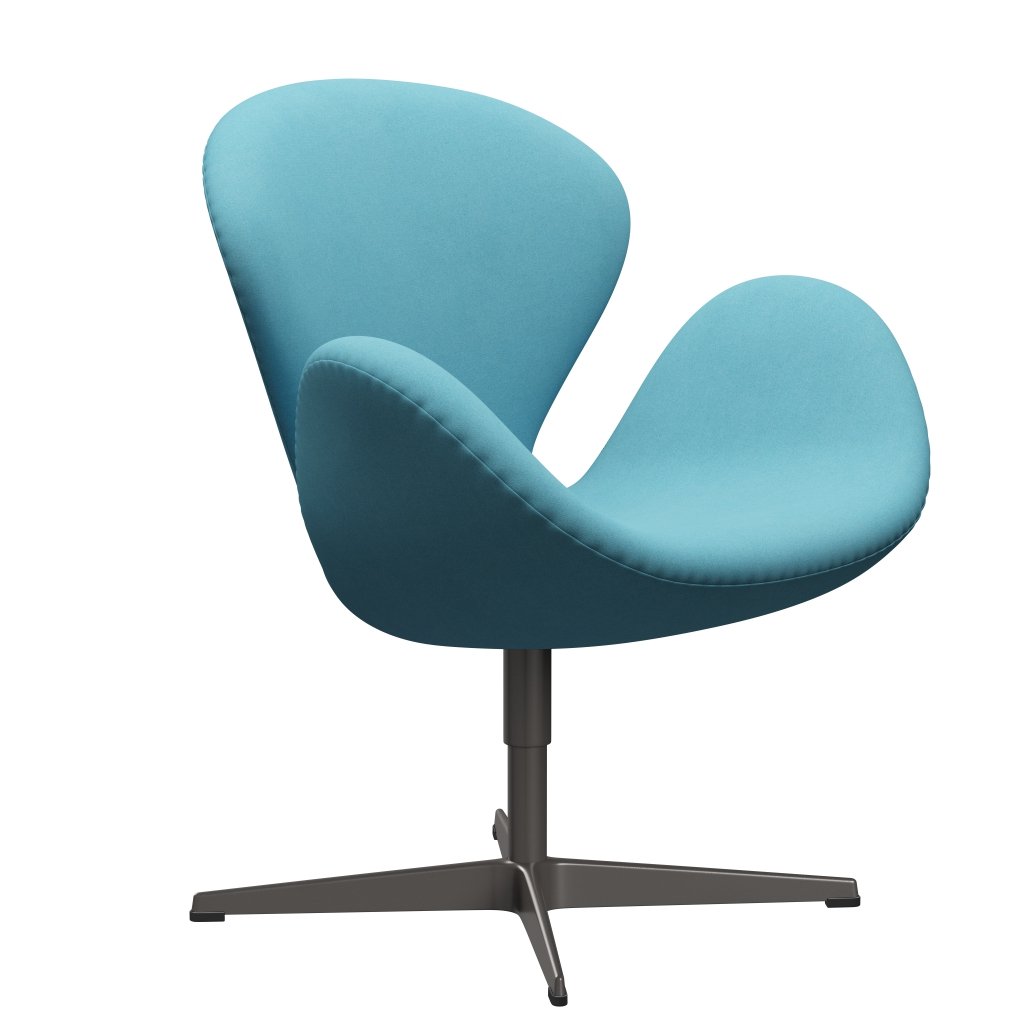 Fritz Hansen Swan Lounge Chair, teplé grafitové/Divina tyrkysové světlo