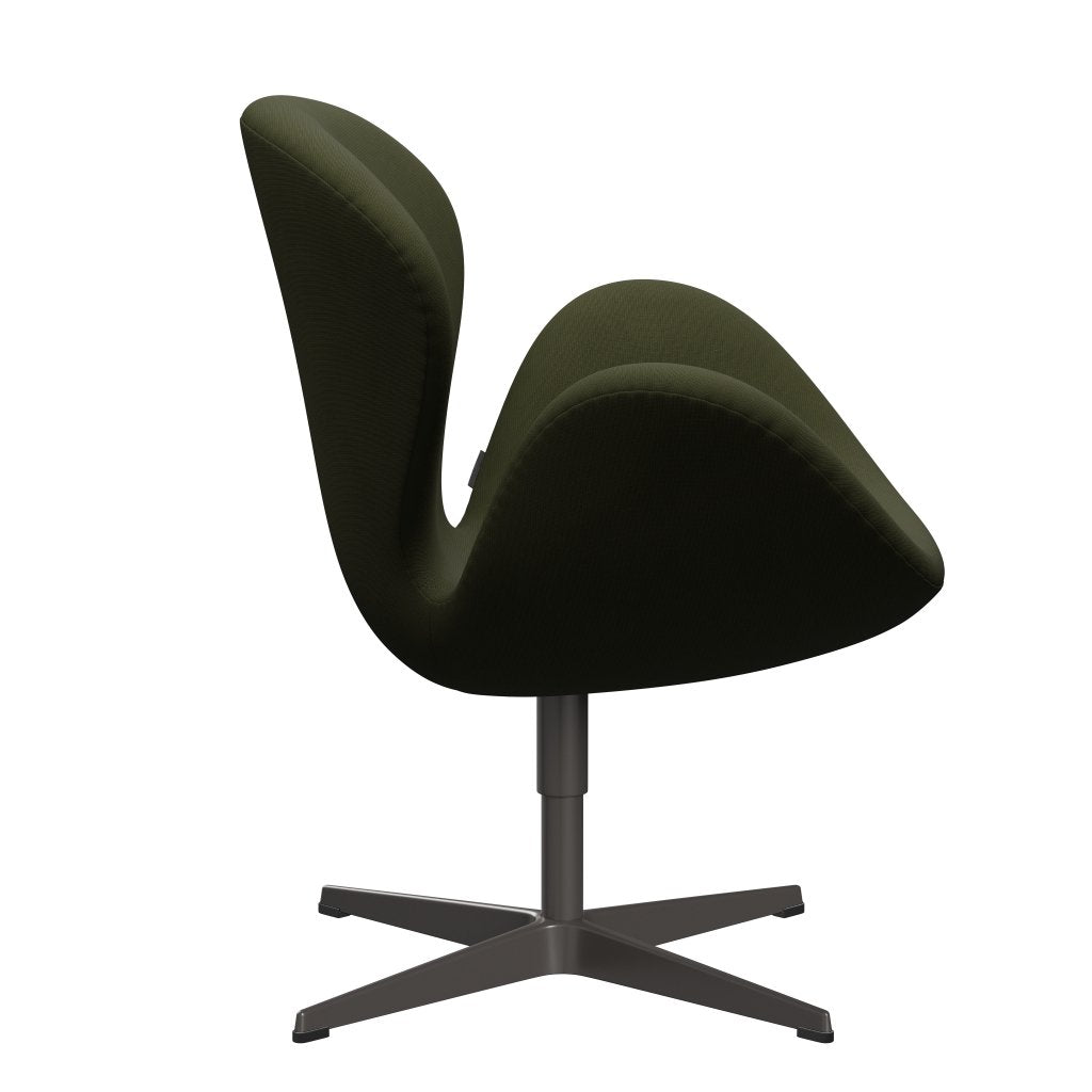 Fritz Hansen Swan Lounge Chair, teplá grafita/sláva tmavě hnědá zelená