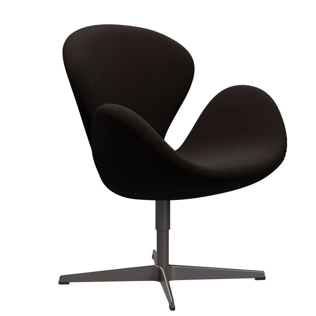 Fritz Hansen Swan Lounge Chair, teplá grafita/sláva tmavě hnědá