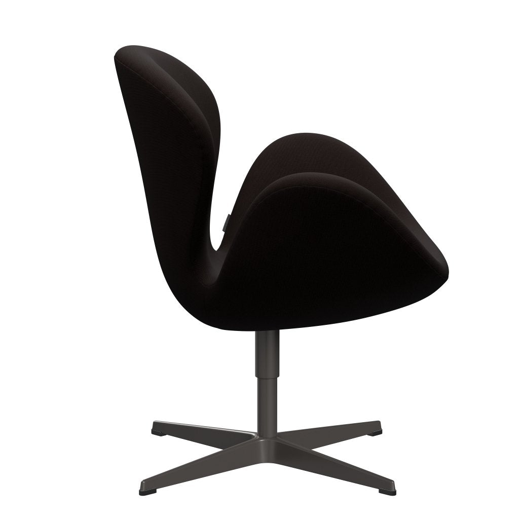 Fritz Hansen Swan Lounge Chair, teplá grafita/sláva tmavě hnědá