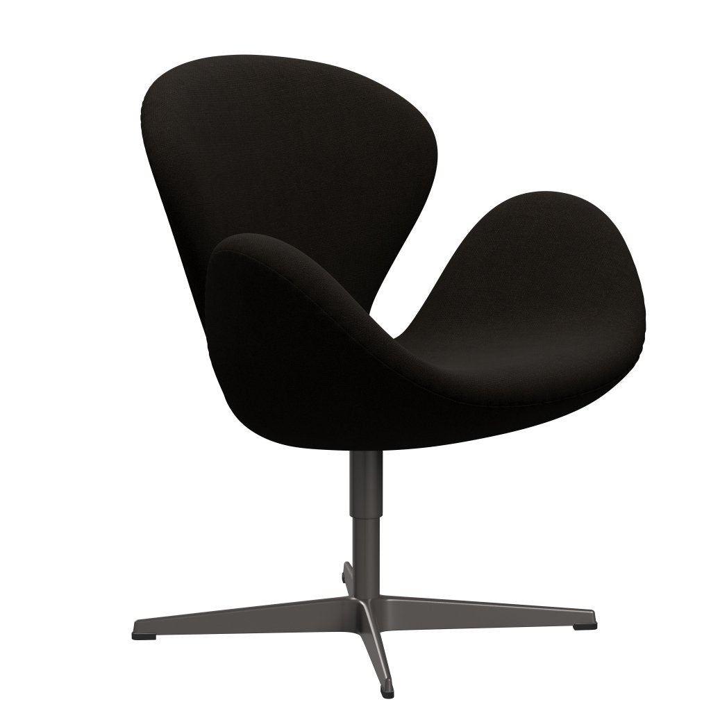 Fritz Hansen Swan Lounge Chair, teplá grafita/Hallingdal tmavě hnědá