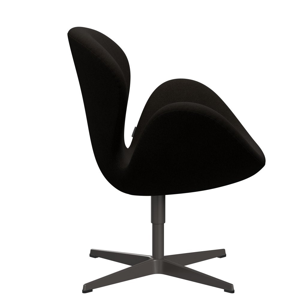 Fritz Hansen Swan Lounge Chair, teplá grafita/Hallingdal tmavě hnědá