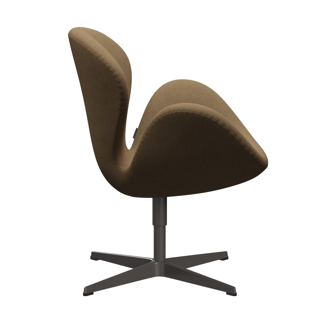 Fritz Hansen Swan Lounge Chair, teplá grafita/Hallingdal světle hnědá