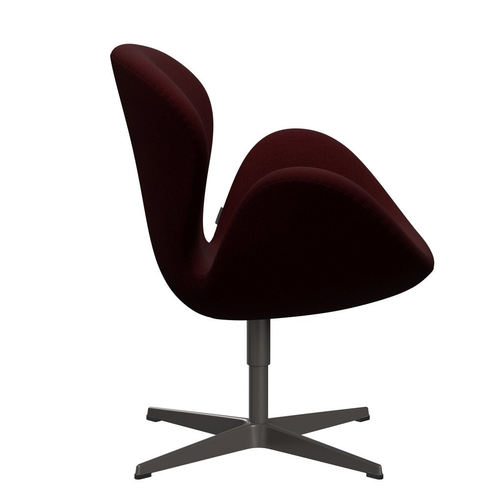 Fritz Hansen Swan Lounge Chair, teplý grafit/hallingdal víno červené