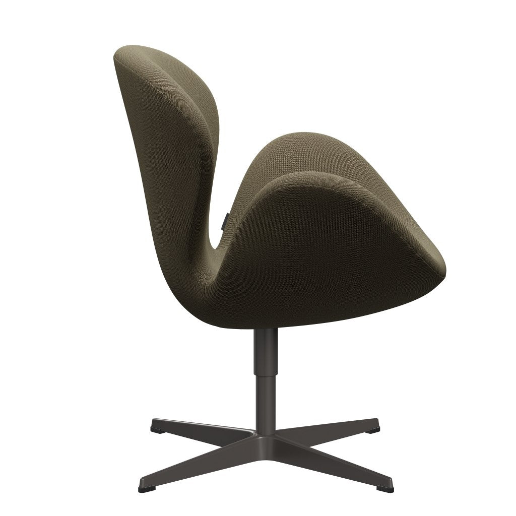 Fritz Hansen Swan Lounge Chair, Warm Graphite/Rims Brown/Light Green