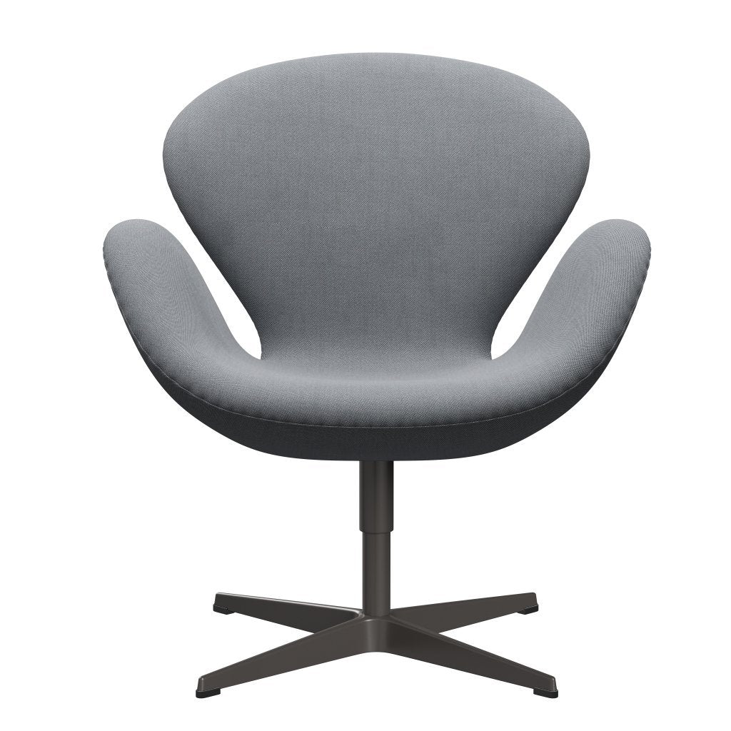 Fritz Hansen Swan Lounge Chair, teplý grafit/ráfky šedé/bílé