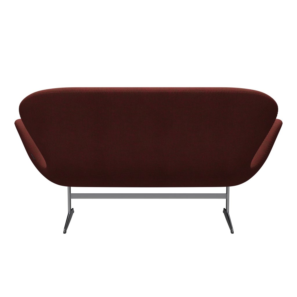 Fritz Hansen Swan Sofa 2 Seater, satén kartáčovaný hliník/Hallingdal Red/Green