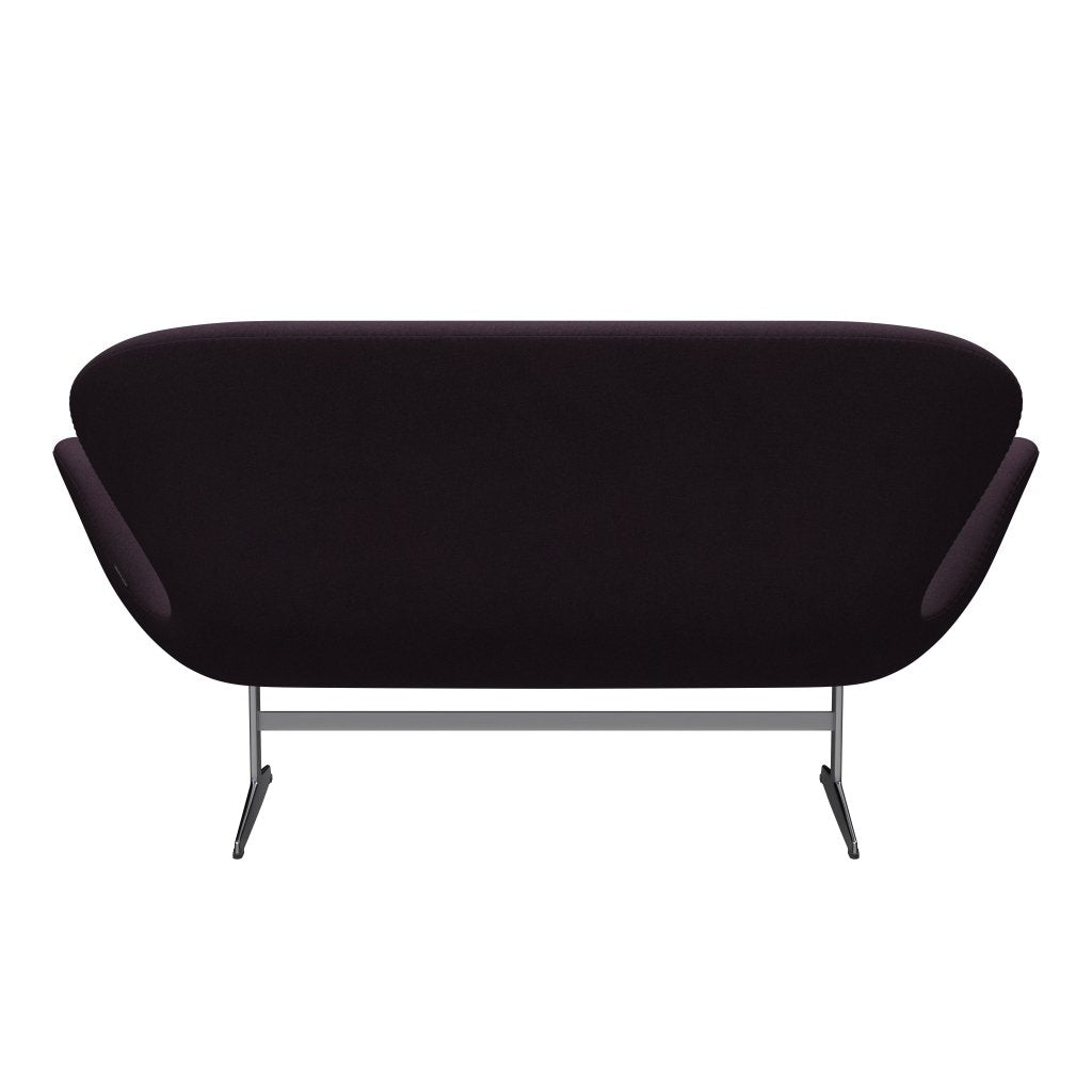 Fritz Hansen Swan Sofa 2 Seater, Satin Brushed Aluminium/Tonus Aubergine