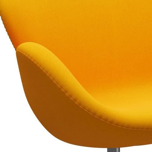 Fritz Hansen Swan Sofa 2 Seater, satén kartáčovaný hliník/tonus žlutá oranžová