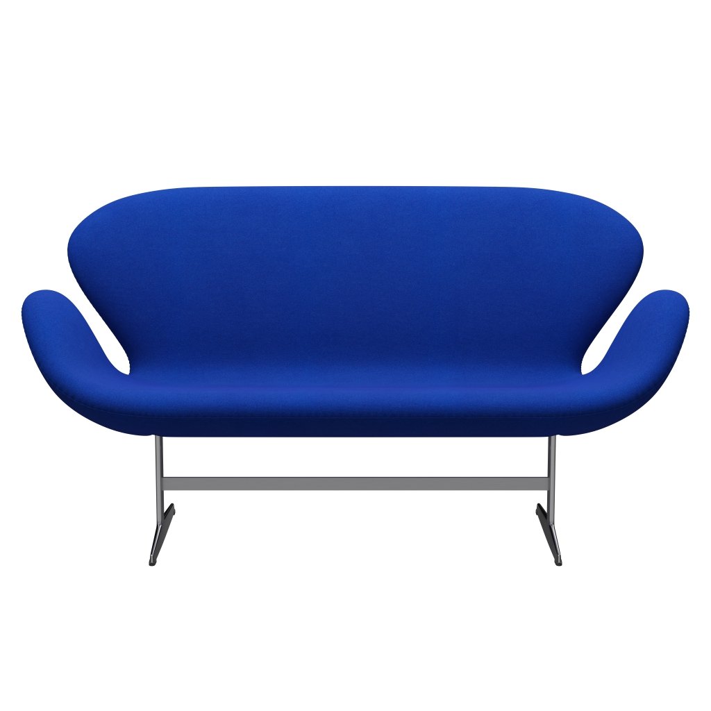Fritz Hansen Swan Sofa 2 Seater, satén kartáčovaný hliník/tonus světle modrá