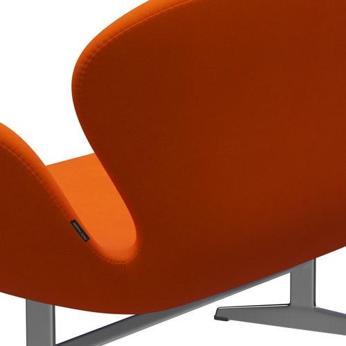 Fritz Hansen Swan Sofa 2 Seater, Satin Brushed Aluminium/Tonus Light Orange