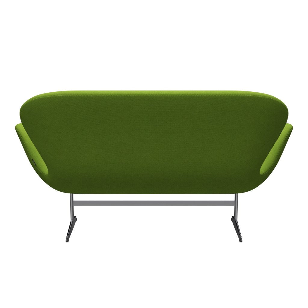 Fritz Hansen Swan Sofa 2 Seater, satén kartáčovaný hliník/tonus vápno