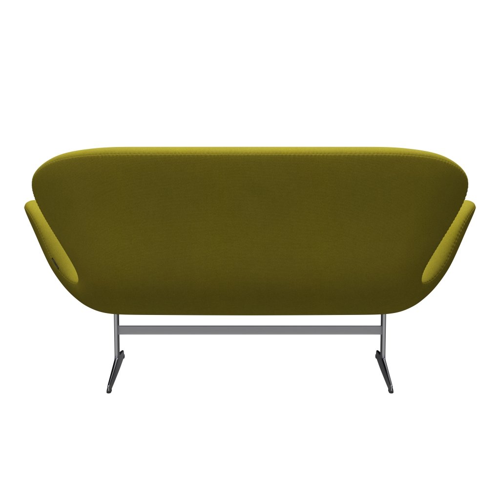 Fritz Hansen Swan Sofa 2 Seater, satén kartáčovaný hliník/tonus limetkový zelený