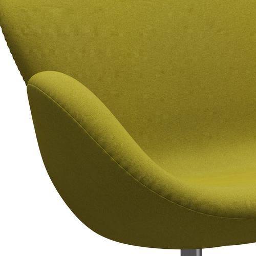 Fritz Hansen Swan Sofa 2 Seater, Satin Brushed Aluminium/Tonus Lime Green