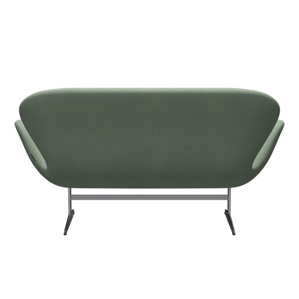 Fritz Hansen Swan Sofa 2 Seater, satén kartáčovaný hliník/tonus máta zelená