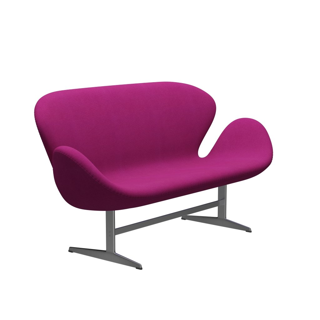 Fritz Hansen Swan Sofa 2 Seater, satén kartáčovaný hliník/tonus růžový
