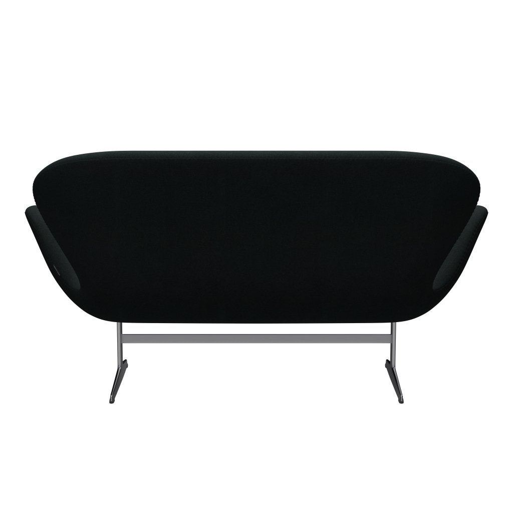 Fritz Hansen Swan Sofa 2 Seater, satén kartáčovaný hliník/tonus černá