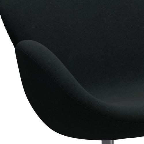 Fritz Hansen Swan Sofa 2 Seater, satén kartáčovaný hliník/tonus černá