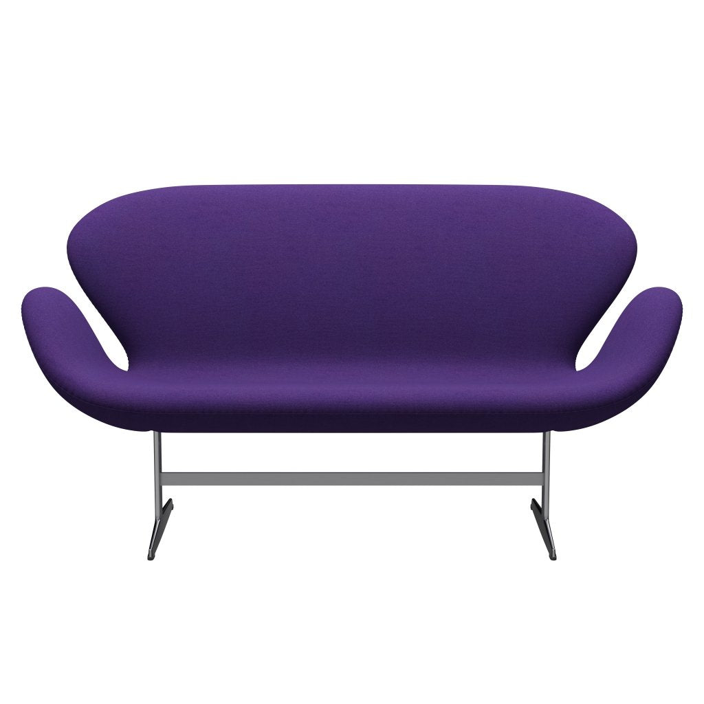 Fritz Hansen Swan Sofa 2 Seater, satén kartáčovaný hliník/tonus fialová