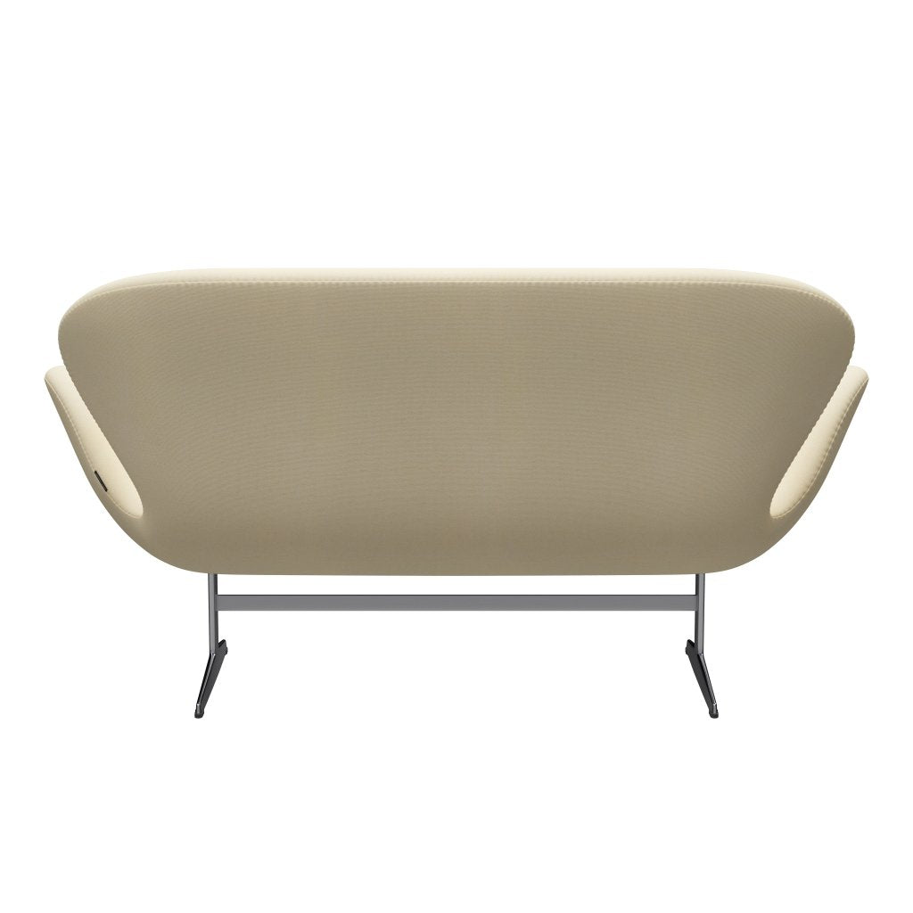 Fritz Hansen Swan Sofa 2 Seater, saténová kartáčovaná hliník/tonus vlna bílá