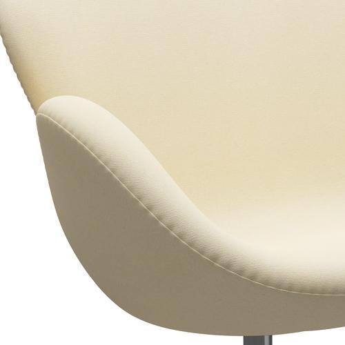 Fritz Hansen Swan Sofa 2 Seater, saténová kartáčovaná hliník/tonus vlna bílá