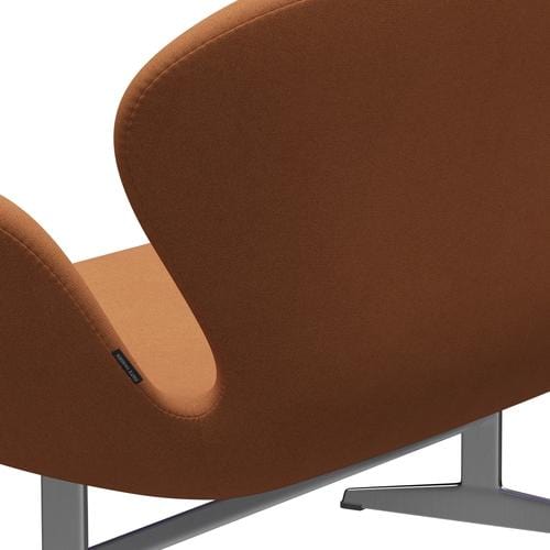 Fritz Hansen Swan Sofa 2 Seater, Satin Brushed Aluminium/Tonus Soft Orange