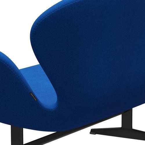 Fritz Hansen Swan Sofa 2 Seater, Black Lacquered/Tonus Blue