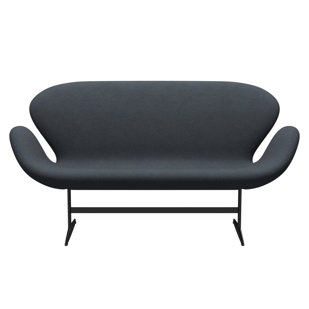 Fritz Hansen Swan Sofa 2 Seater, černý lakovaný/tonus tmavě šedý