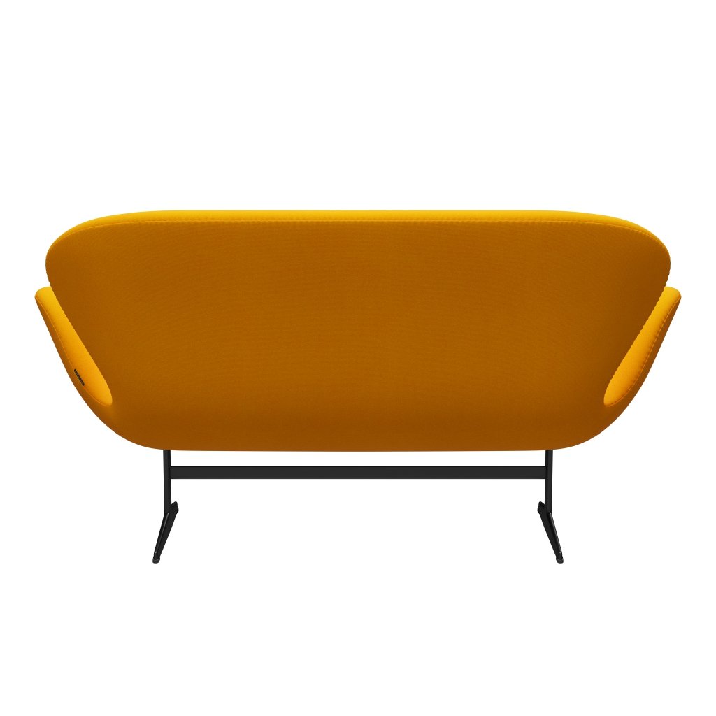 Fritz Hansen Swan Sofa 2 Seater, černá lakovaná/tonus žlutá oranžová