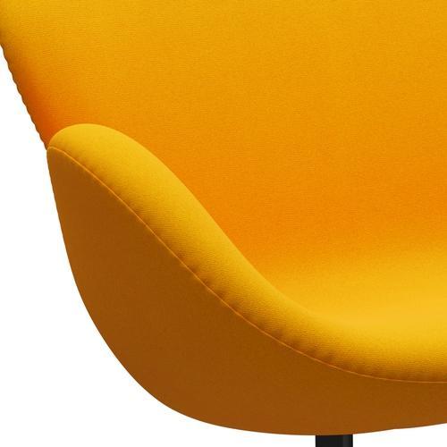 Fritz Hansen Swan Sofa 2 Seater, černá lakovaná/tonus žlutá oranžová