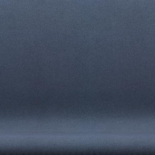 Fritz Hansen Swan Sofa 2 Seater, Black Lacquered/Tonus Grey Blue