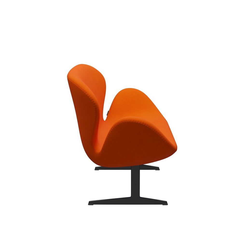 Fritz Hansen Swan Sofa 2 Seater, černá lakovaná/Tonus Light Orange