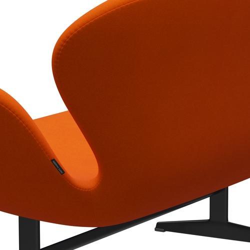 Fritz Hansen Swan Sofa 2 Seater, černá lakovaná/Tonus Light Orange