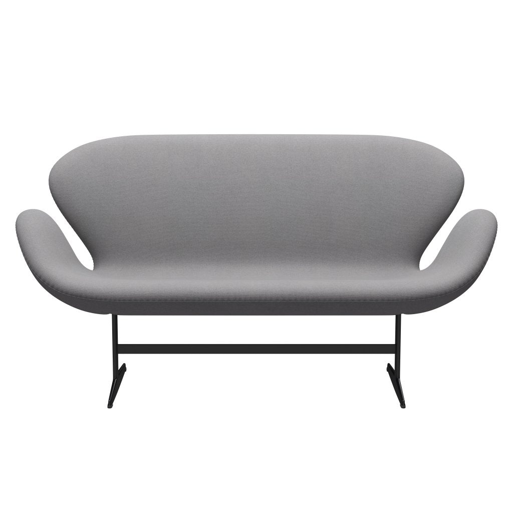 Fritz Hansen Swan Sofa 2 Seater, černá lakovaná/tonus světle šedá