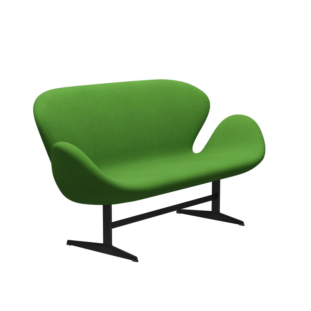 Fritz Hansen Swan Sofa 2 Seater, Black Lacquered/Tonus Light Green